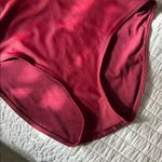 Aerie burgundy plunge deep V halter full coverage one piece swimsuit large Photo 1