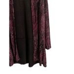 Allison Daley Women's Large 3/4 Sleeve Purple Striped Open Cardigan Photo 4