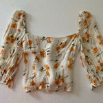 Reformation Floral Puff Sleeve Smocked Back Blouse Women’s 0 Photo 0