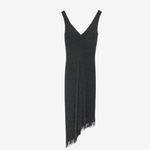 Cache Vintage  Black Metallic‎ Asymmetrical Dress Y2K 90s Glam Beaded Size XXS Photo 8