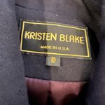 Vintage Kristen Blake Women’s Trench Coat Sz 10 Navy Blue 100% Merino Wool Photo 3