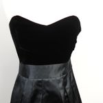 Theory  Chanesa Black Velvet Satin Silk-Blend Strapless Mini Cocktail Tube Dress Photo 8