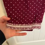 Women’s polka dotted pull on capri casual comfy pants lace hem 30” waist Purple Photo 3