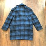 Coach  blue & black plaid winter peacoat Photo 8