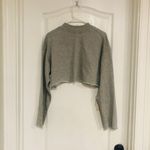 Commense Women's Live It Up Crop Sweatshirt Long Sleeve Pullover Gray XS NWT Photo 2