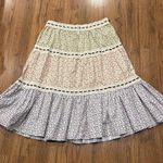 Unique Vintage  Skirt Womens 14 Floral A-Line Midi Crochet Peasant Cottage Swing Photo 6