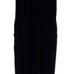 Theory  Nane‎ Black Jersey Pima Cotton Modal Sleeveless Surplice Jumpsuit Medium Photo 0