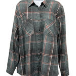 Maurice's 2/$30  Distressed Plaid Long Sleeve Button Up Lightweight Shirt Top 1 Photo 0