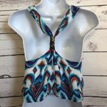 Bebe  t back dressy halter‎ blue purple crop top Photo 2