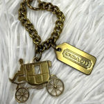 Coach Vintage  y2k Carriage Brass Hangtag Bag Charm Key Fob Photo 0