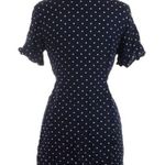 Abound Nordstrom  Navy Polka Dot Mini Dress Rayon Ruffle Short Sleeve Photo 3