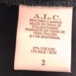 ALC Frank A.L.C. Velvet Wide Leg Pants Silk Blend Flat Front Tab Closure Black Size 2 Photo 4