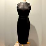 Spanx Faux Leather and Ponte Fabric Luxe Black Sheath Dress New with tag… Photo 1