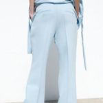 ZARA Ara pants high waisted straight wide leg baby blue suit  Photo 6