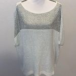 Cache metallic silver loose fit short sleeve sweater Photo 0