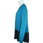 LOGO By Lori Goldstein Aqua Black Lace Detail Long Sleeve Top Womens Large NWT Photo 5