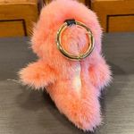 Faux Mink Fur Pink Dinosaur Keychain Bag Charm Photo 4