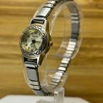 Milan Pretty Vintage Ladies Quartz Two Toned Stretch Bracelet Watch New Silver Photo 1
