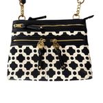 Spartina 449  Linen and Leather May River Onyx Crossbody Bag Black Cream Photo 4
