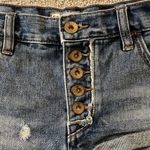Free People Button Up Distressed Denim Shorts Photo 2