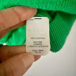 J.Crew  3/4 Sleeve Cashmere Crew Neck Sweater in Bright Green Size S Photo 4