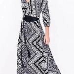 EXPRESS | Black & White Bohemian Southwestern Long Sleeve Maxi Dress Size XS Photo 0