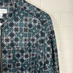 Christopher & Banks  Green Patterned Zip Front Relaxed Bomber Jacket Size M Photo 3