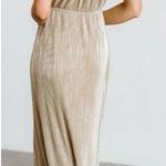 Baltic Born  Athena Pleated Maxi Dress Metallic Gold Long Gown Size XS Bridesmaid Photo 1