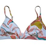 Roxy Printed Beach Classics Athletic Triangle Bikini Top Size S Strappy Floral Photo 0