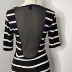 Forever 21 T-shirt dress. Mesh back. Size Small. Black and white striped. Photo 3