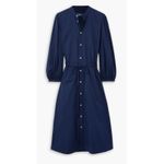 Polo Ralph Lauren Cotton Poplin Midi Shirtdress Blue Shirt Dress Size 6 Photo 11