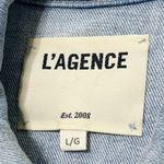 L'Agence L’AGENCE Janelle Denim Jacket Women’s Large Light Wash Slim Fit Raw Hem Photo 6