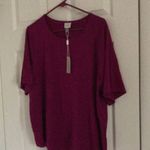 cupio Short Sleeve T-Shirt:Pink Solid Tops size 1X Photo 0