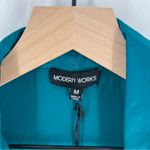 Modern Works Teal Lightweight Crossover Front Faux Wrap Short Sleeve Blouse M Blue Size M Photo 1