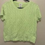 st. john's bay  Petite Large Green Cotton Blend Knit Short‎ Sleeve Sweater Top Photo 0