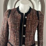 Free People Tweed Moto Jacket, Wool Brown/Purple w/Black Trim Size 4 Retail $198 Photo 8