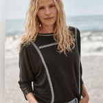 Garnet Hill Monroe Organic-Linen Jersey Knit 3/4 Sleeve Size Small Top Photo 9