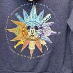 Disneyland Resort Zipped Hoodie Embroidered Mickey Compass Blue/White Size Large Photo 4