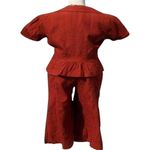 Cache  Rust 100% Raw Silk Removable Self Belt Crop Pant New NWT Linen Feel $108 Photo 7