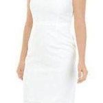 Kasper NWT Pique Keyhole-Neck Sheath Dress in lily white Photo 3