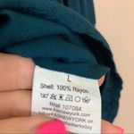 KAS Teal Floral Embroidered Boho Peasant Blouse Size L Photo 2