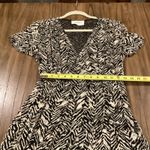 Ba&sh  Zelie Tiered Satin long Maxi Dress Animal Print Black White V neck 6 Photo 5