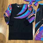 Anthony Sicari 3pc Sweater Top Silky Skirt & Scarf Womens 6 Retro Vintage USA Black Photo 5