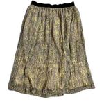 American Rag Stretchy Waist Yellow Floral Pleated Retro Midi Skirt Sz SM Photo 0