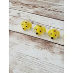 5 x Handmade Glass Yellow Dog Beads Photo 4
