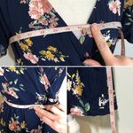 Xhilaration NWOT Navy Blue Floral Faux Wrap Surplice Dress New Photo 4