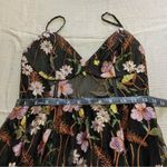 Lulus NWOT Radiant Fantasy Black Floral Embroidered Tulle Maxi Dress Photo 2