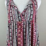 Sanctuary Top Womens Small Tank Tribal Printed Self Tie V-Neck Multicolor New Photo 0