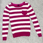 T/O Striped Y2K 90s Pullover Sweater Pink White Juniors Small Size undefined Photo 11