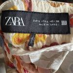 ZARA Women's Floral Wide-Leg Cropped Pants Lace Trim Multicolor Size L Boho Photo 5